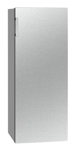 Bomann Kühlschrank VS 7316.1 freistehender Vollraumkühlschrank, Standkühlschrank groß inkl. LED-Beleuchtung, ideal für Getränke und Lebensmittel, Türanschlag wechselbar, 242 Liter, Edelstahl-Optik