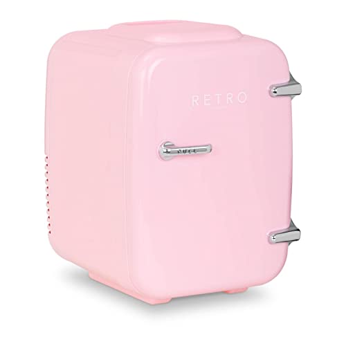 bredeco BCMF-4L-LP Mini Kühlschrank Minikühlschrank Tischkühlschrank Retro Kleinkühlschrank 4L pink