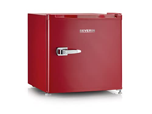 SEVERIN Retro Mini Kühl-/Gefrierbox (31 l), Gefrierschrank klein, Minikühlschrank mit flexibler Temperaturregelung, Tischkühlschrank, rot, GB 8881