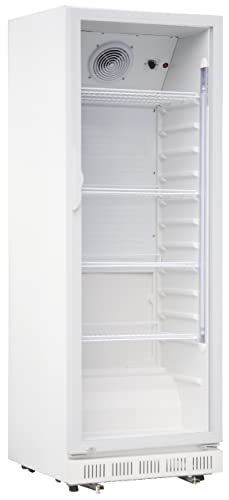 METRO Professional Getränkekühlschrank GSC2360 (347 Liter), abschließbarer Kühlschrank mit Glastüre, für Gastronomie, Bar, Restaurant mit LED Beleuchtung, weiß