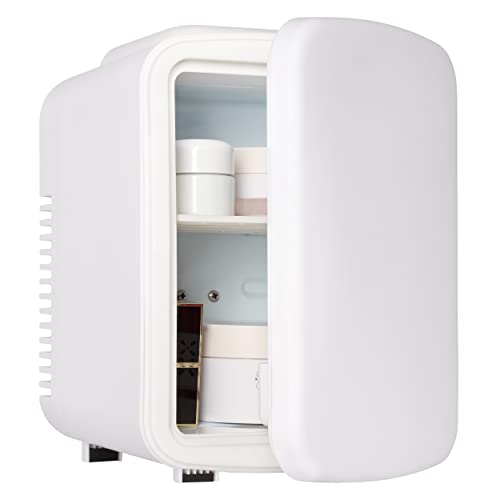 ONVAYA Mini Kühlschrank | Minibar | Tischkühlschrank | Kosmetik Kühlschrank | kleiner Kühlschrank für Büro, Zimmer, Auto, Camping | 4 Liter | Weiß | Kühl- und Heizfunktion