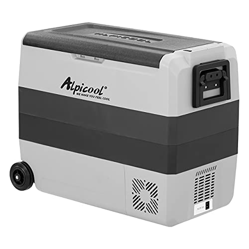 Alpicool T60 60 Liter tragbarer Kühlschrank 12V 24V Kühlbox elektrische Gefrierbox klein Gefrierschrank für Auto camping, Lkw, Boot und Steckdose mit USB-Anschluss