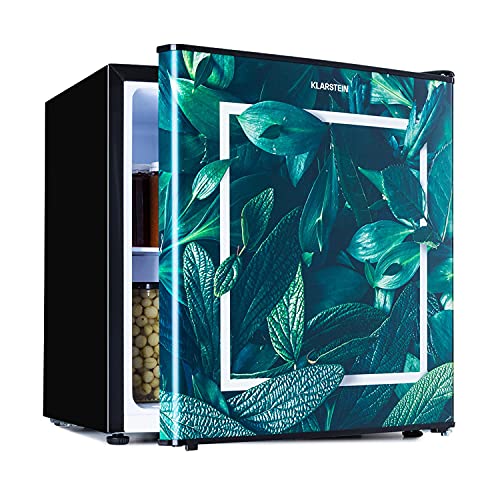Klarstein CoolArt Kühl-Gefrier-Kombination - Kühlschrank mit 2 Kühl-Ebenen, Design-Front, Thermostat mit 5 Stufen, 0 bis 10 °C, Fassungsvermögen: 45 Liter, Motiv: Wald